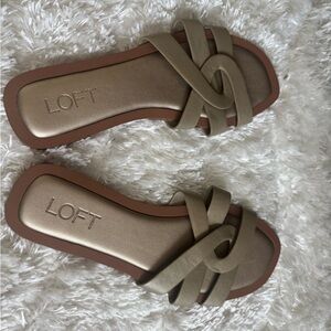 LOFT Women's Metallic and Tan Sandals